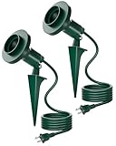 islewire Outdoor Flood Light Holder with Ground Stake, Plug-in Waterproof Spotlight Fixture, PAR38 Compatible, E26 Socket, 6FT Extension Cord, ETL Listed, Garden & Yard Lighting, 2 Pack