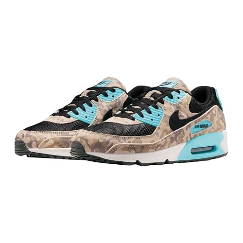 Air Max 90 Premium Camo Mens Running Shoes (Sanddrift/Black/Aurora Green/Khaki/Mink) (IF1721-100, Beige/Black/Blue/Green)