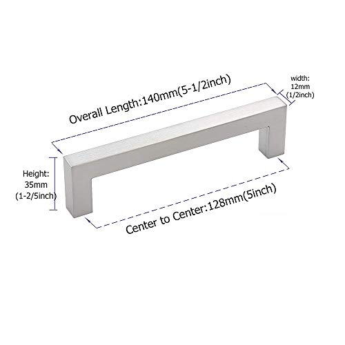 goldenwarm 1x Türgriffe Edelstahl Schrankgriffe Möbelgriff Gebürstet Schubladengriffe Küchenschrank 128mm Stangengriff