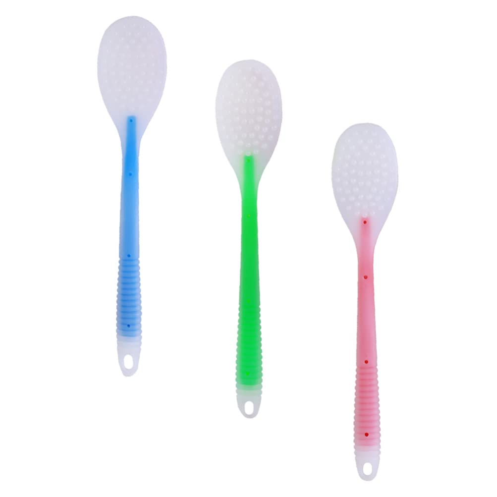 Minkissy 3pcs Shot Bendable Massager Shoulder Massager Neck Stick Back Massage Stick Neck Massager Stick Silicone Massage Stick Body Massager Clap Stick Knocker Pat Sha Silica Gel