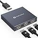 FQuanmap DisplayPort zu HDMI Splitter für Multi Monitor Adapter,4K@60Hz DisplayPort Splitter 1 in 3 Out für 3 Monitor HDMI Support Extended Mode auf Windows Kompatibel mit DP 1.4 Geräten