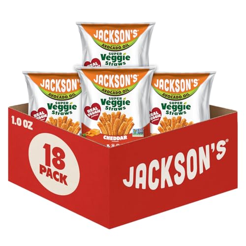 Jackson's Super Veggie Straws, Cheddar, Avocado Oil (1oz, Pack of 18) - image 1