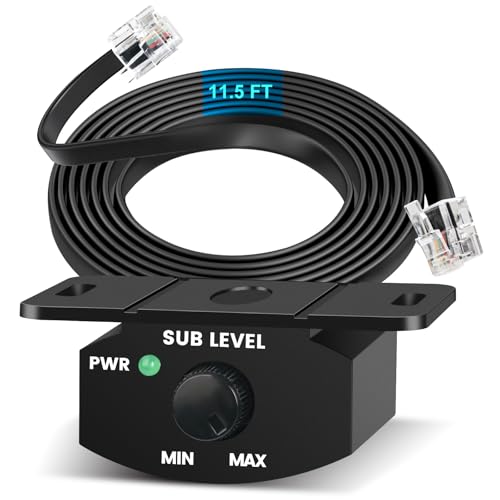 Universal Bass Knob Controller for Car Amplifier with 4 PIN Cable, Audio Bass Remote Knob for Subwoofer with Power Light. (3.5m/11.48ft)