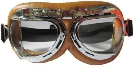 Vintage Aviator Pilot Goggles look for a stage production, fantastic for a Halloween costume - CLEAR Lens
