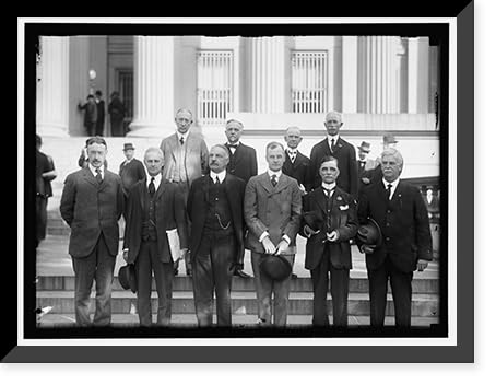 Historic Framed Print, FEDERAL RESERVE SYSTEM. CHAIRMEN OF FEDERAL RESERVE DISTRICTS. FRONT ROW: FREDERICK H. CURTISS, BOSTON, DIST 1; PIERRE JAY, NEW YORK CITY, DIST. 2; RICHARD L. AUSTIN, PHILADELPHIA, DIST. 3; D.C. WILLS, BELLEVUE, PA, DIST., 17-7/8