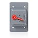 Leviton WP1S-GY Weatherproof Cover, Plastic Flat Lid, 1-Gang Switch, Gray