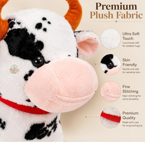 Image of American Cow Plush Toys, Black & White-Big Size (45 Cm) Animal Soft Toys for Kids /Babies /Girls