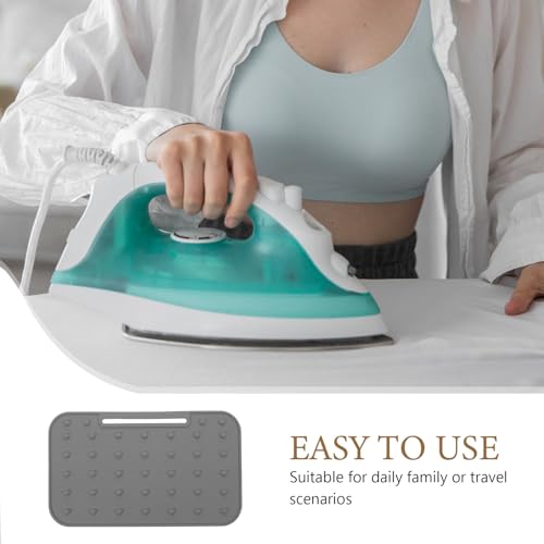 IDEANATEGRATE Iron Rest Pad: Portable Heat Resistant Silicone Ironing Pad with Hanging Hole - Reusable Board Rest Mat for Home Laundry Room and Travel