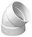 Elbow Pvc Vac Wht 2inx45d
