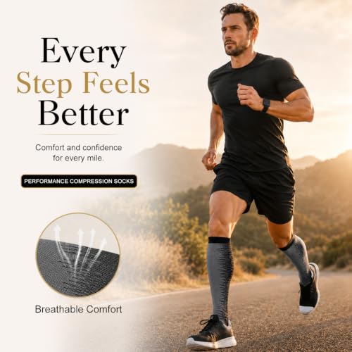 Image of Laite Hebe 4 Pairs-Compression Socks for Women&Men Circulation-Best Support for Nurses,Running,Athletic