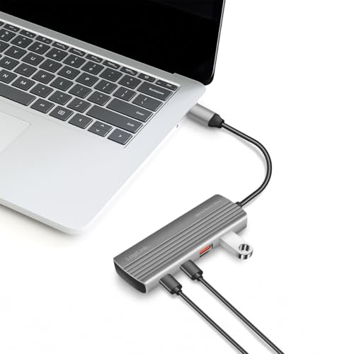 LogiLink UA0413 - Hub USB 3.2 Gen2 ultra sottile, 2x USB-A, 2x USB-C, con PD (Power Delivery), 100 W, colore: Grigio - Hub USB - Immagine 1