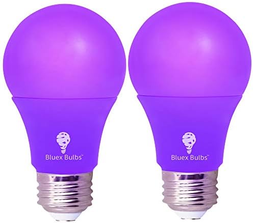 Bluex Bulbs 2 Pack LED A19 Purple Light Bulb - 9W (60Watt Equivalent) - E26 Base LED Purple Bulb, Party Decoration, Porch, Home Lighting, Holiday Lighting, Decorative Illumination (Purple)