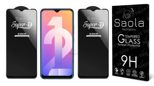 Image of Saola HD+ Oleophobic Tempered Glass Screen Protector For Vivo Y12 (Pack Of 2) with Free Installation Kit. Full screen Coverage - 6.58 inch