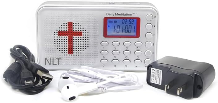 Daily Meditation NLT Audio Bible Player - New Living Translation Electronic Talking Bible with Charger and Earphone, Portable to Listen at Anywhere Anytime
