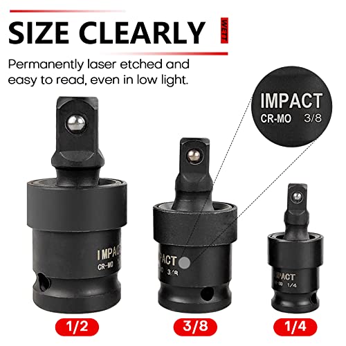 Wett 18Pcs Impact Extension Socket Set Drive Tool Accessory Set, Cr-V Steel, Includes Socket Adapters, Extensions And Universal Joints And Impact Coupler, Professional Socket Accessories #TOP4