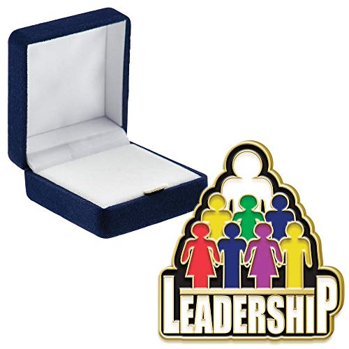 Crown Awards Leadership Pins, Leadership Pin with Blue Velvet Presentation Case, 100 Pack, Prime