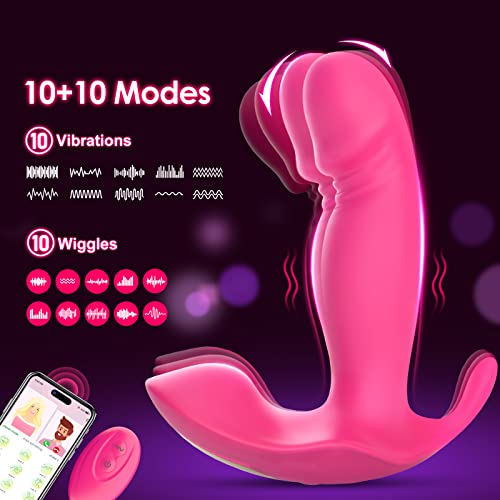 Wearable G Spot Dildo Vibrators Adult Sex Toys For Women Or Men, App Remote Control Panty Clit Mini Vibrator With 10 Quickly Wiggling & Vibrating Modes Vibrating Panties Quite Rose Dildos Sex Machine #TOP2