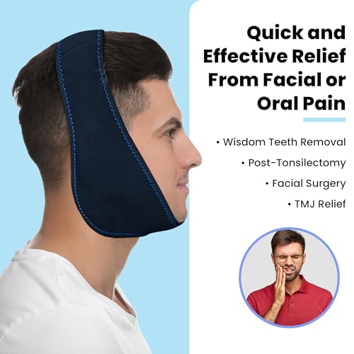 Image of Fittest Pro Wisdom Teeth Ice Pack Head Wrap Jaw Ice Pack for Face Oral Surgery, 4 Hot Cold Gel Pack for TMJ, Tooth Extraction, Tonsillectomy Recovery
