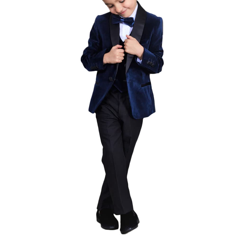 3-częściowy formalny zestaw garniturów dla chłopców Silm Fit Dresswear Boy Garnitury ślubne dla chłopców na imprezę, Fioletowy, 14 lat