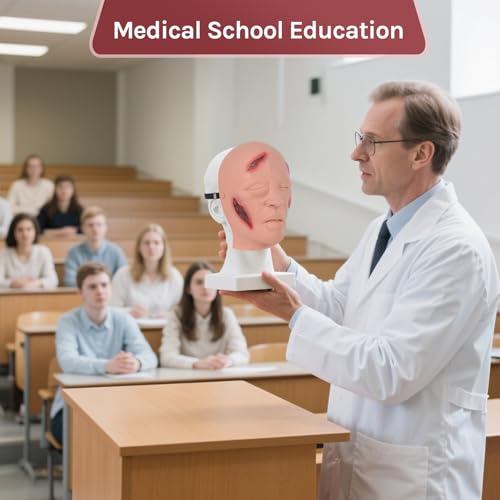 Image of Simulation Wounds,Facial Trauma Model,Anthrax Face,Comprehensive Wearable Facial Pathology and Trauma Model for Military Simulation Training, Medical School Education