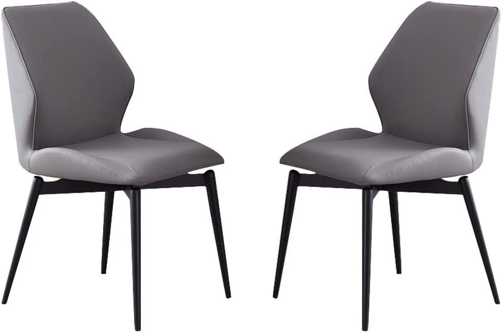 Sillas de Comedor Modernas, sillas de Comedor tapizadas, Juego de 2 sillas de Comedor, Asiento ergonómico de Cuero con Patas de Silla de Metal de Acero al Carbono para restaurantes