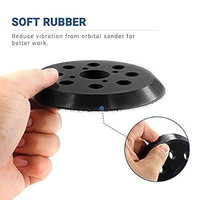 5 Inch 8 Hole Replacement Sander Pads,Hook and Loop Orbital Pad Compatible with Ridgid R2600 R2601,Craftsman ROS Model 315 Random Orbit Sander