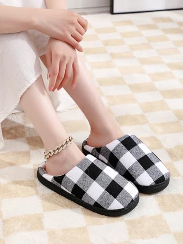 Image of Slippers for Women Men Fuzzy Memory Foam Slipper Fluffy Winter Soft Warm Slip On House Shoes