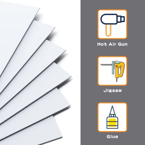 Image of Zuvas White ABS Plastic Sheet 12 inch x 16 inch x 0.06 inch 6 Pack, Moldable Than Acrylic Sheet, Flexible Than Plexiglass Sheet, DIY Materials for Home Decor, Handcrafts (Matte & Textured Finish)