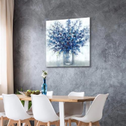 Toile murale abstraite bouquet de fleurs décoration salon 65x65 cm - 2
