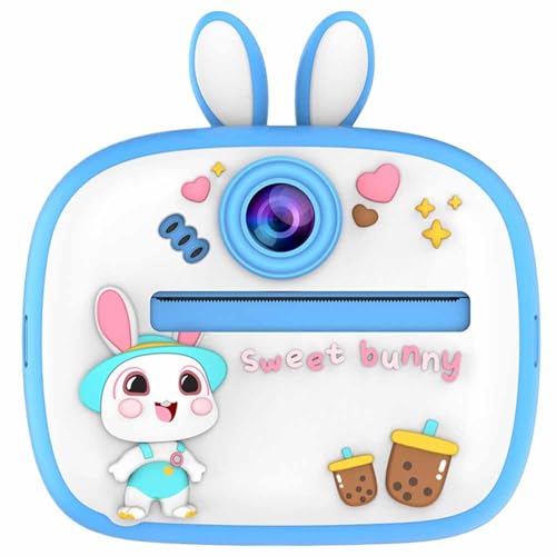 Appareil photo instantané bleu avec stylos colorés idée cadeau créative
