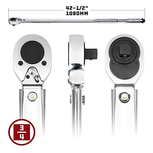 Powerbuilt 3/4-Inch Micrometer Torque Wrench, 100-600 Foot/Pounds, Reversible Ratchet Clicks, Lockable - 641434 by Powerbuilt - Image 3
