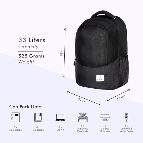 Image of Emmi Aspire Casual Backpack 33 L | Weekend Travel Bag For Men and Women | Carry On Bag For College and School Students | Water Repellent | 18 Months Warranty