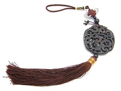 Agathe creation PBN1717 Porte Bonheur en Pierre scuptée - Dragons et Phenix- Fait Main Cover