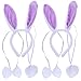 ABOOFAN 2 Juegos de Diademas de Orejas de Conejo de Pascua Diadema de Oreja de Pascua Y Cola de Pajarita Juego de Disfraces de Pascua Favores de Peluche de Conejo Blanco (Púrpura)