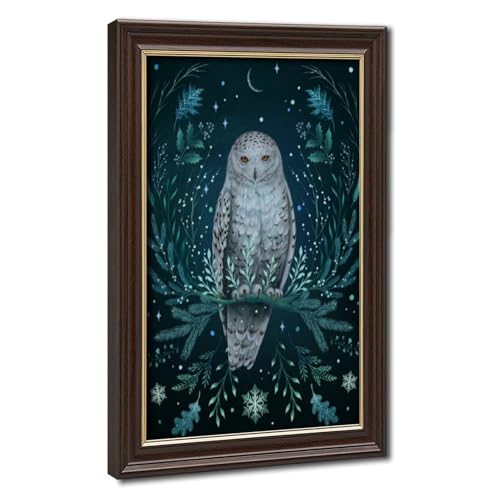 Poster chouette des neiges sur toile deco de qualite superieure pour chambre