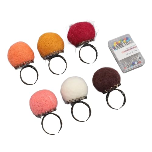 Zerodis Accessoires pour Outils de Tricot, Design Vintage, Rangement d'aiguilles à Coudre en Feutre de Laine avec épingles en Acier Inoxydable pour Bricolage, Travaux Manuels, Quilting et Usage