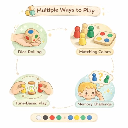 Image of Wooden Memory Chess Game | Color Matching Memory & Brain Training Game | Educational Board Game for Kids 3-10 Years | Family Fun Indoor Activity