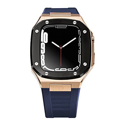 Bracelet Apple Watch avec étui de modification en caoutchouc et métal antichoc 44mm