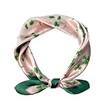 Tolzorai 100% Mulberry Silk Square Light weight Hair Scarf Satin 21' Women's Fashion Head Scarf Wraps With Gift Packed (pink4, 53 * 53CM)