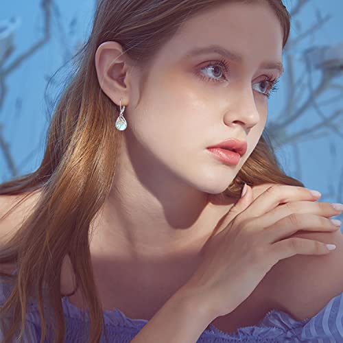 Svodea Moonstone Moon Star Earrings For Women,925 Sterling Silver Crescent Moon Star Drop Dangle Earrings,Anniversary Birthday Jewelry Gift For Girls Mom Daughter Wife #TOP1