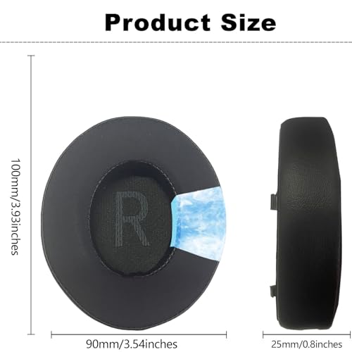 Repuestos de almohadillas para auriculares Anker Soundcore Space Q45, cubierta de cojín cómoda y durable (Gel Negro) miniatura 2