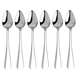6-Piece set, stainless steel serrated grapefruit spoon, suitable for citrus fruits, kiwi, dragon fruit and other fruits，6 inches