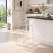2xhome - 30" Seat Height Ghost Chair Bar Stool With Oval Back in Transparent Crystal
