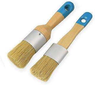 MAXMAN Chalk & Wax Paint Brush Set for Furniture,DIY Painting and Waxing Tool,Milk Paint,Stencils,Natural Bristles,Home Decor,Small Size