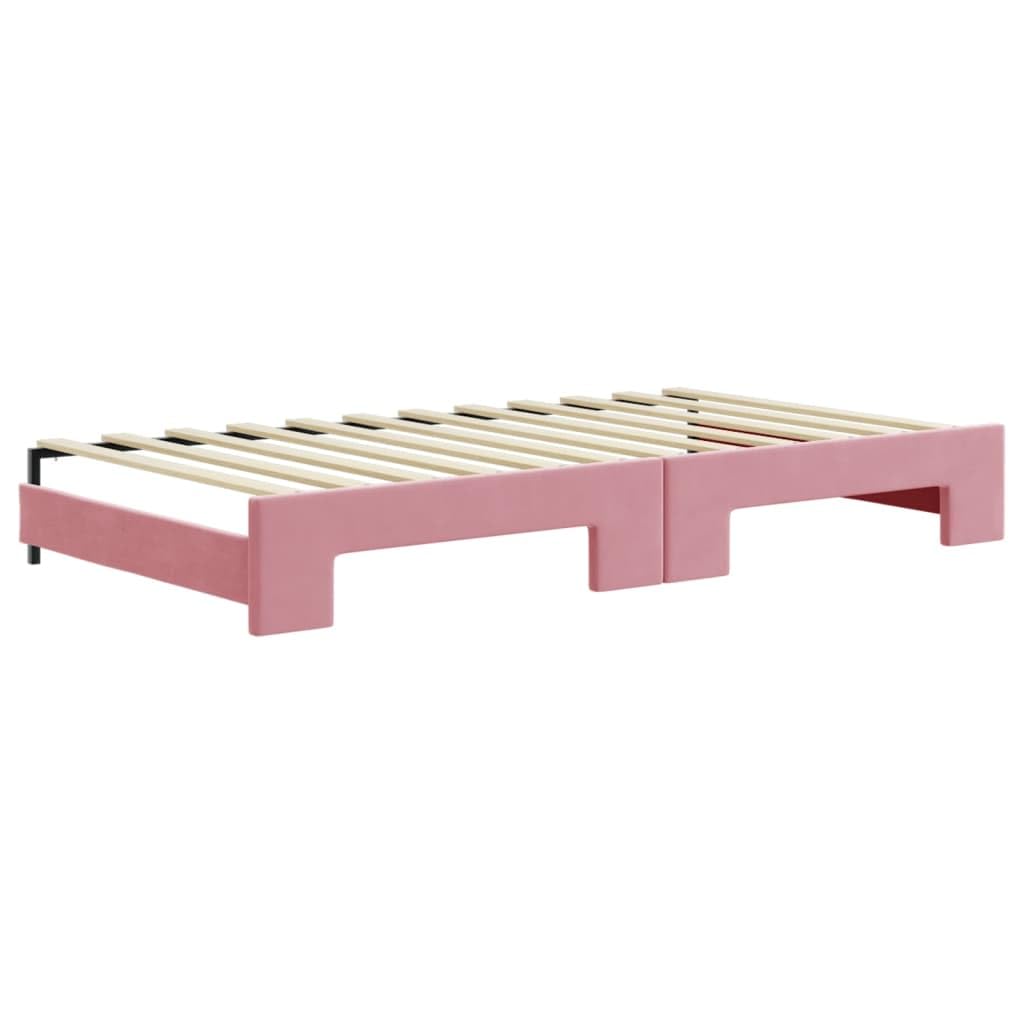 Générique Lit de Jour avec lit gigogne Rose 100x200 cm Velours,Meubles,Lits & Accessoires,Lits & Cadres de lit,3196939