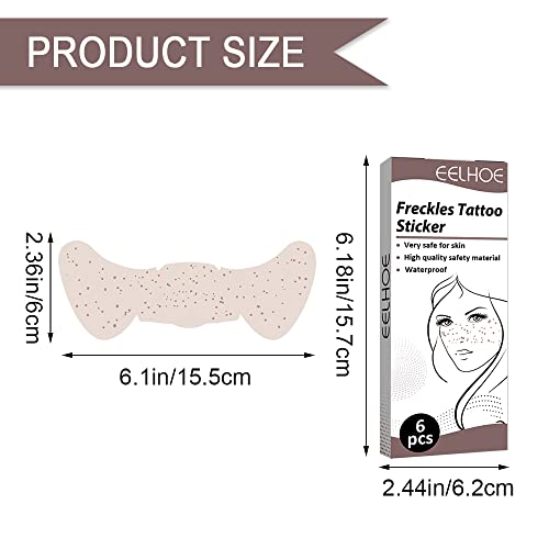YYMEIDS 6 Pcs Freckles Tattoo Stickers Water Transfer Face Temporary Tattoo Stickers Waterproof Freckle Patches for Daily Life Party Travel Beach - Image 2