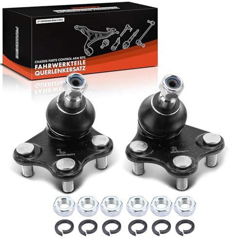 Frankberg 2x Ball Joint Assembly Front Axle Compatible with A1 8X1 8XK 1.2L 1.4L 1.6L 1.8L 2.0L 2010-2018 Cordoba 6L2 1.2L 1.4L 1.6L 1.9L 2.0L 2002-2009 Ibiza III 6L1 Replace# 6R0407365