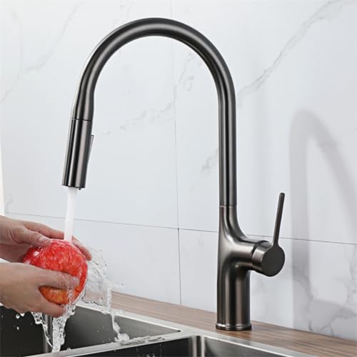 Robinet de cuisine en laiton design moderne brossé pour îlot central