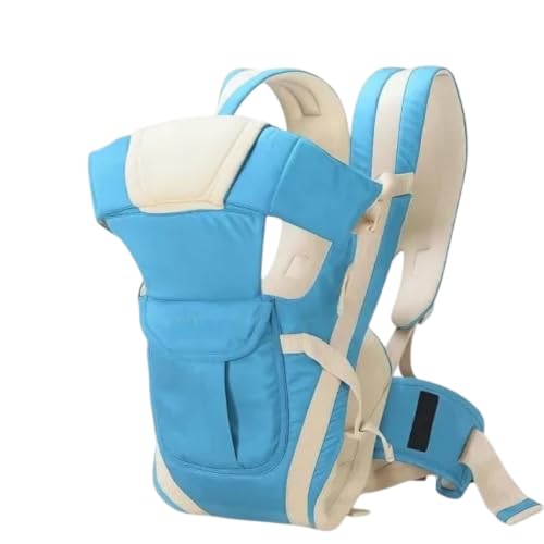 Image of BLISSIX Baby Carrier with Adjustable Waist Belt & Padded Shoulder Straps | Breathable Soft Carrier for & Toddler | Storage Pocket (Sky Blue)