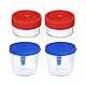 PATIKIL 20mL 40mL Probenbecher mit Deckel 2Set Urinbecher mit Schraubverschluss Probebehälter Lecksicher Rot Blau